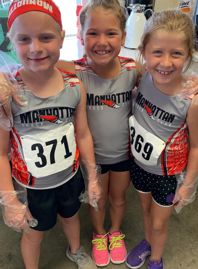 Three girls in concession stand